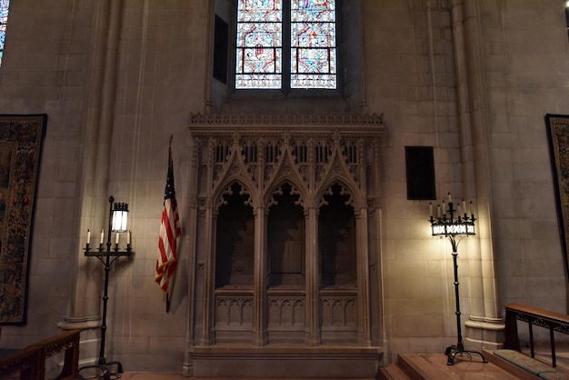 WASHINGTON DC, EE.UU. - 17 de mayo de 2018 - La catedral de Washington es una iglesia histórica con cúpula