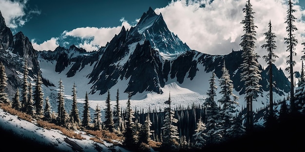 Washingtons Cascade Mountains werden hier in einer atemberaubenden Winterkulisse gezeigt
