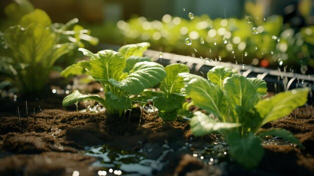 Wasser auf den Garten gießen