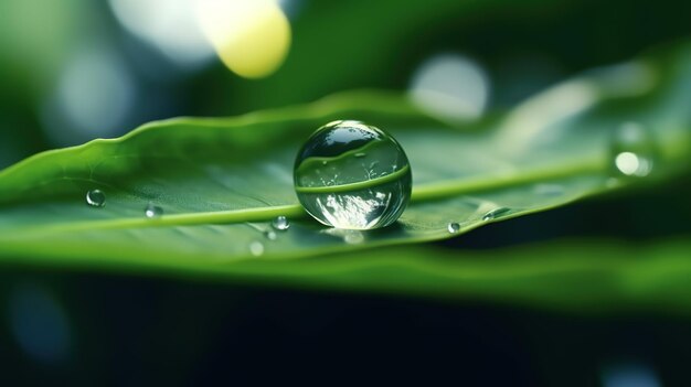 Wasser auf grünem Blatt