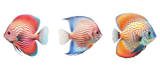 Wasser-Discus-Fisch-Illustration Natur-Tier-Tank-Haustier bunter orangefarbener Wasser-Discus-Fisch