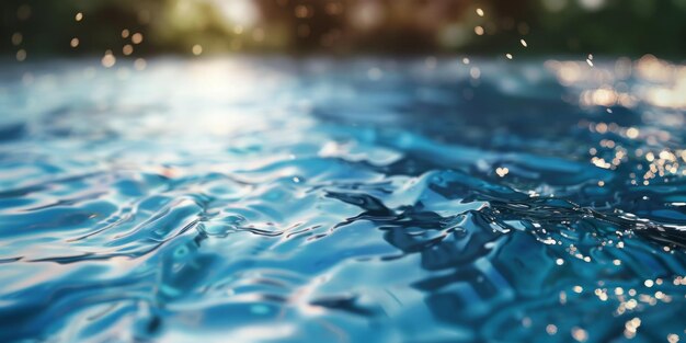 Wasser im Pool in Nahaufnahme Generative KI