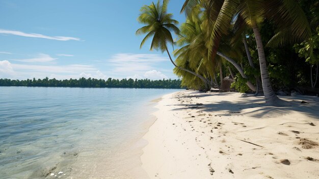 Wasser kommt auf den Strand Boden mit schönen Bäumen Beachside Paradise Küstenwald Shoreline