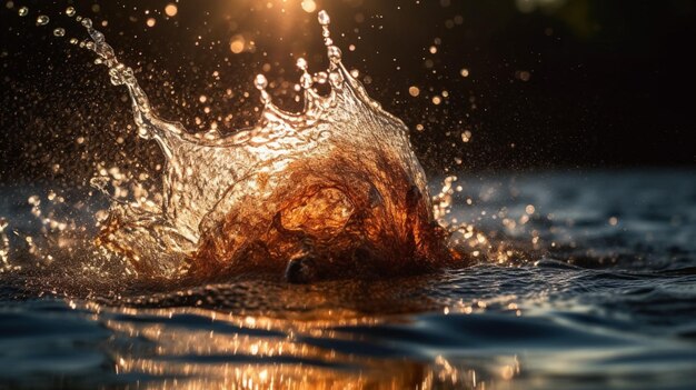 Wasser plätschert in der Sonne und die Sonne scheint darauf