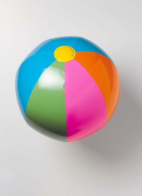 Wasserball auf flachem, weißem Hintergrund, generative KI