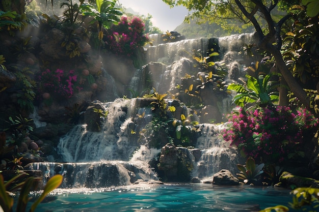 Wasserfälle in einem tropischen Paradies