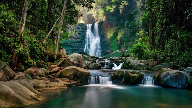 Wasserfall Ebene 2 Erawan Nationalpark Kanchanaburi Thailand