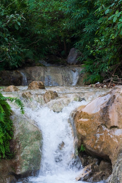Wasserfall im Dschungel in Indien in der Nähe von Rishikesh