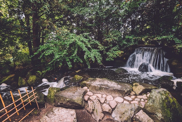 Wasserfall im japanischen Garten in Breslau
