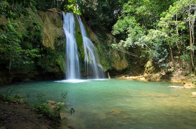 Wasserfall im tiefgrünen Wald