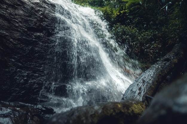 Wasserfall im tropischen Waldwasserfall im Dschungel