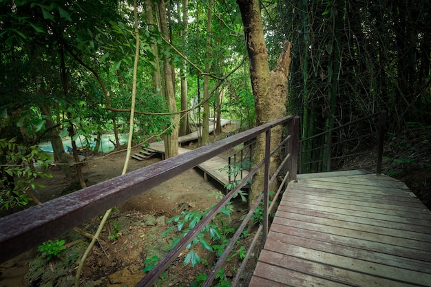 Wasserfall im Wald am Huay Mae Kamin Wasserfall Nationalpark, Thailand