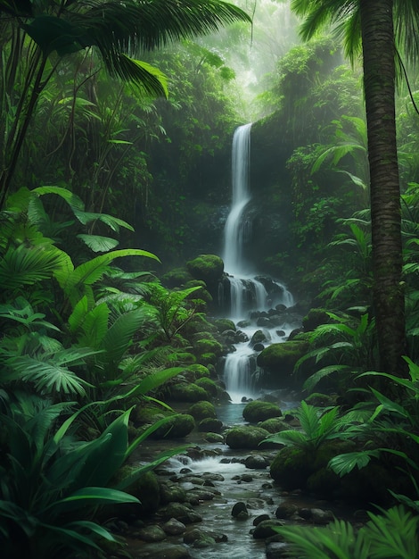 Wasserfall im wunderschönen tropischen Wald