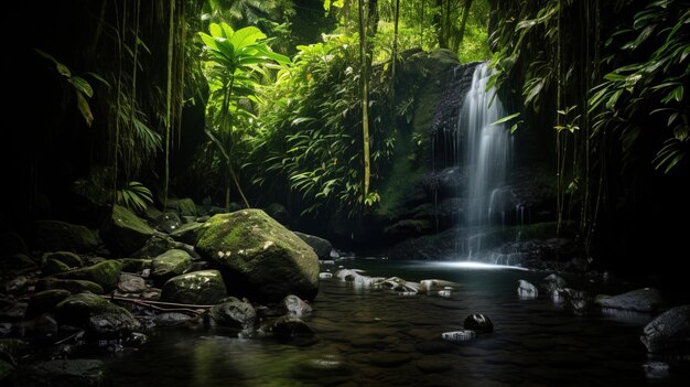 Wasserfall in den Waldhügeln