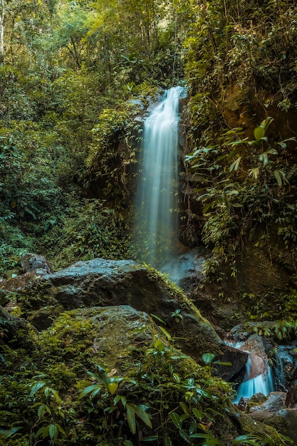 Wasserfall und seine natürliche Umgebung des Nationalparks Cerro Azul Meambar