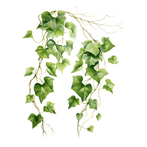 Wasserfarbe Ivy Clip Art Kletternder Efeu Weinreben Clipart Weiß