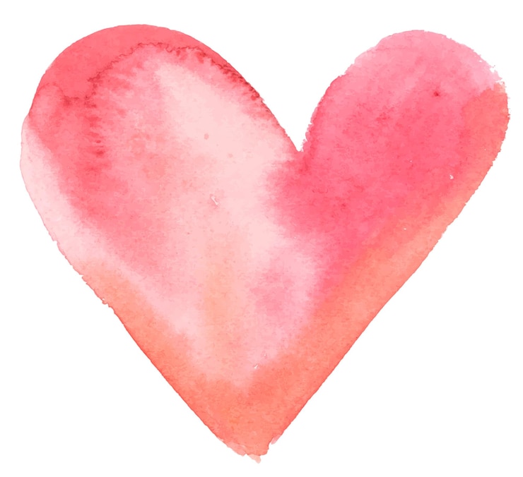 Foto wasserfarbener rosa herz-aufkleber png valentinstag