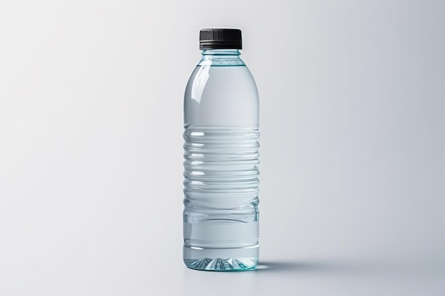 Wasserflasche auf isoliertem weißem Hintergrund