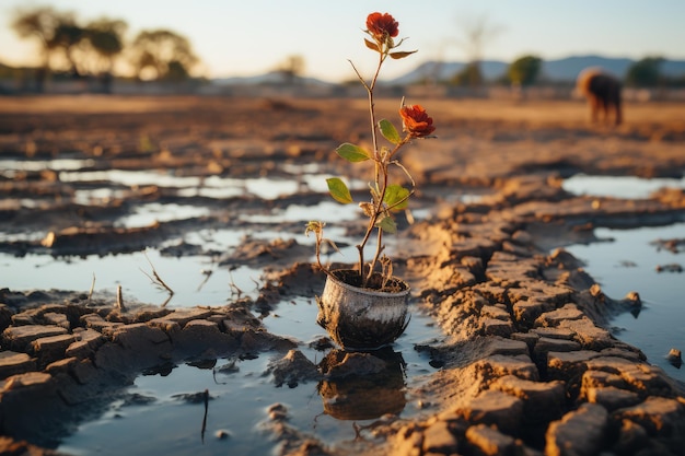 Wasserknappheit und Dürre aufgrund des Klimawandels und der globalen Erwärmung