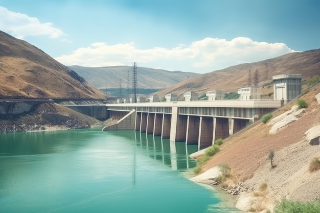 Wasserkraftwerk oder Kraftwerk mit niedrigem Wasserstand, Problem von Wassermangel oder Dürre