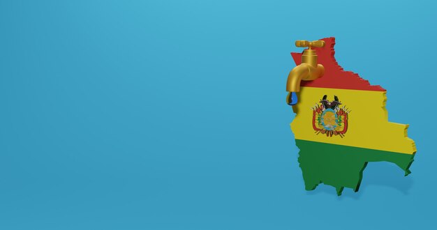 Wasserkrise und Trockenzeit in Bolivien für Infografiken und Social Media-Inhalte in 3D-Rendering