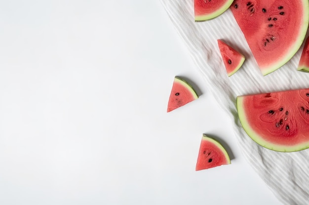 Wassermelone auf weißem Hintergrund Schönes Illustrationsbild Generative KI