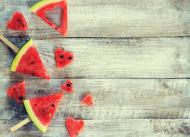 Wassermelone. Essen und Trinken. Selektiver Fokus. Naturkost..