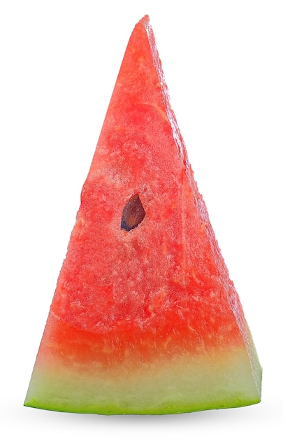Wassermelone in Scheiben schneiden, isoliert auf weißem Hintergrund mit Beschneidungspfad