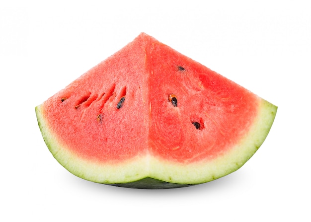 Wassermelone isoliert auf weißem Beschneidungsweg