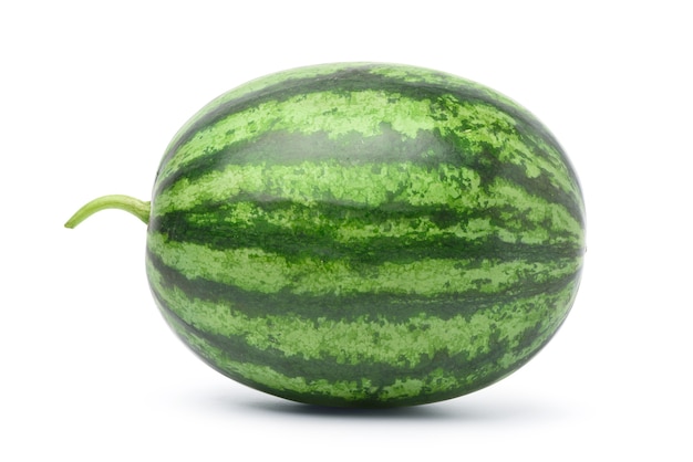 Wassermelone isoliert auf weißem Hintergrund. Beschneidungspfad.