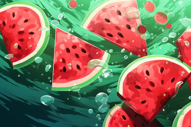 Wassermelone ist eine Wassermelone, die grün und rot ist.