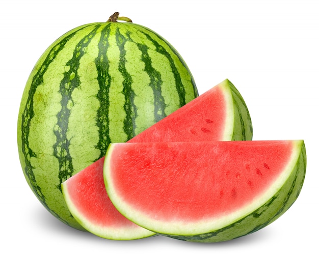 Wassermelone lokalisiert auf Weiß mit Beschneidungspfad