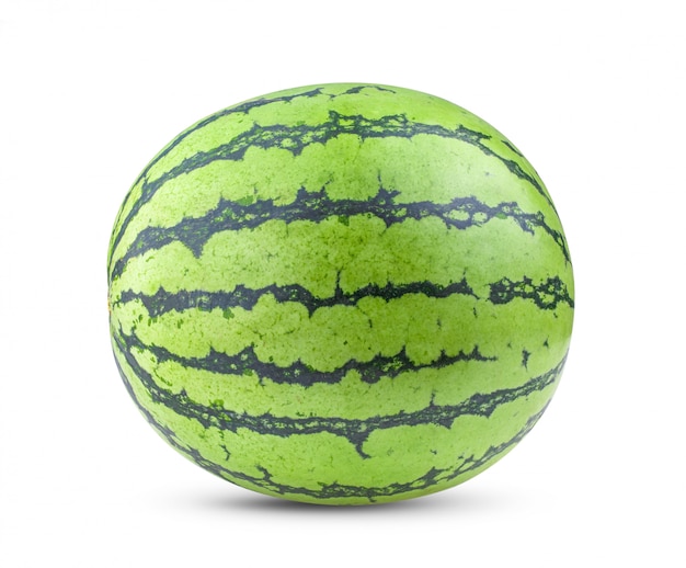 Wassermelone lokalisiert auf weißem Hintergrund. volle Schärfentiefe