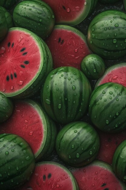 Wassermelone mit Wassermelone oben drauf