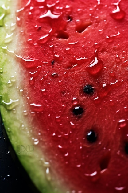 Wassermelone mit Wassertropfen oben drauf