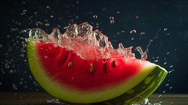 Wassermelone spritzt in die Luft