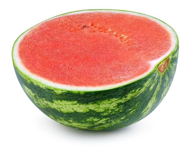 Wassermelonen-Beschneidungspfad Wassermelone isoliert auf weißem Hintergrund