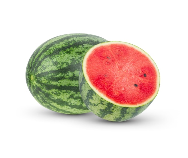 Wassermelonenfrucht auf Weiß