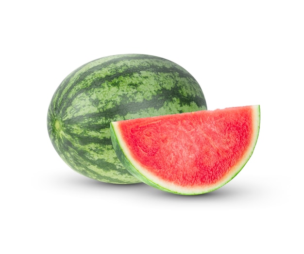 Wassermelonenfrucht auf Weiß