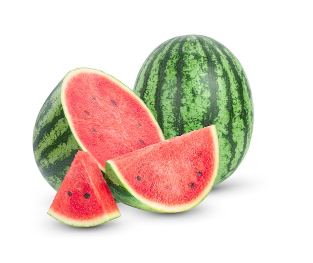 Wassermelonenfrucht auf weißem Hintergrund