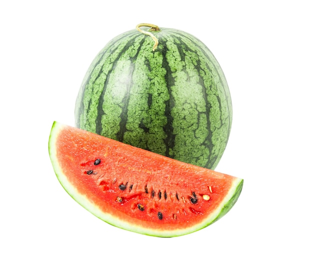 Wassermelonenfrucht auf weißem Hintergrund