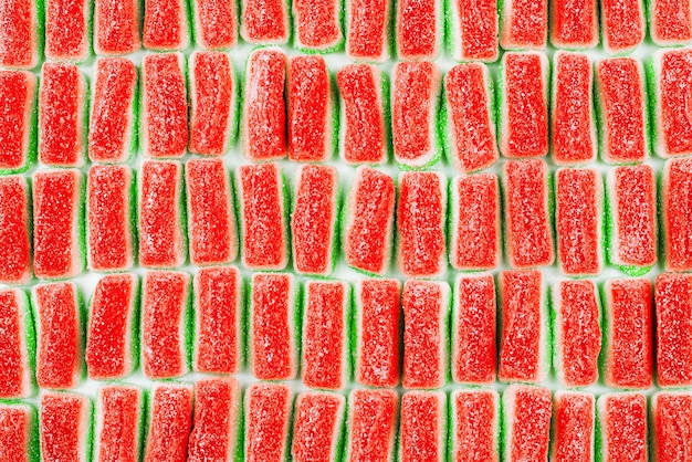 Wassermelonengelee Süßigkeiten Leckere Kaubonbons Draufsicht