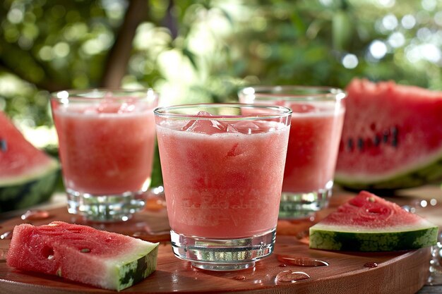 Foto wassermelonensaft mit einem spritz soda