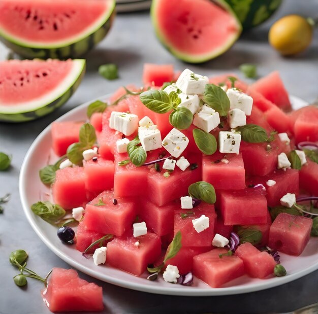 Wassermelonensalat mit Feta