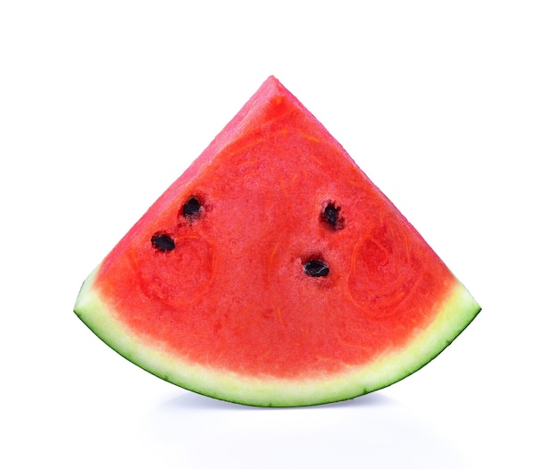 Wassermelonenscheibe isolieren auf weißem Hintergrund
