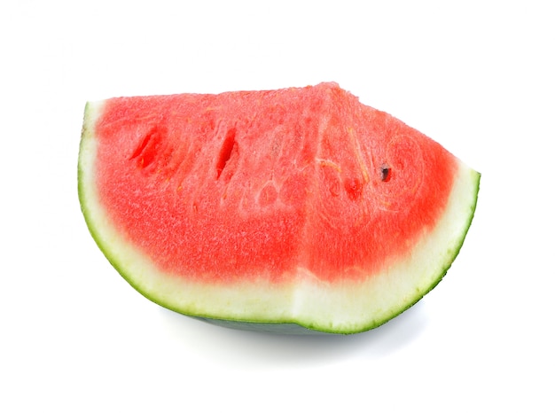 Wassermelonenscheiben über Weiß