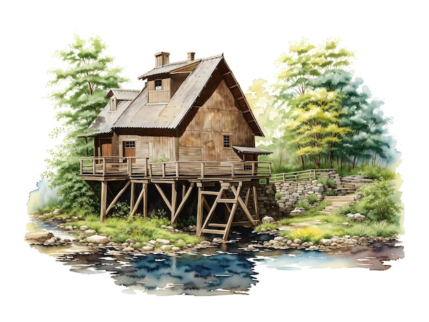 Wassermühle Clipart