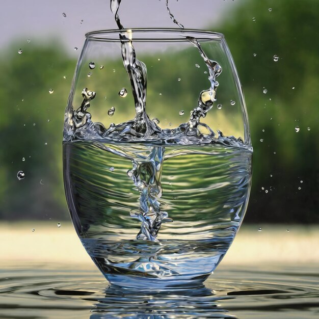 Wasserspritz auf Glas Wasserspritz auf Glas Wasser auf Glas gießen