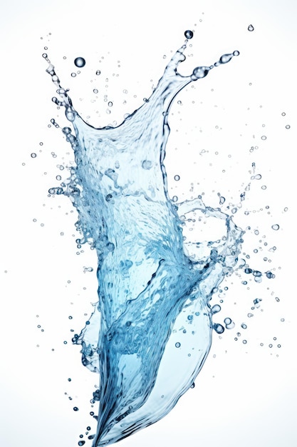 Wasserspritzer isoliert auf weißem Hintergrund. Ai erzeugt