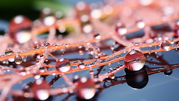 Wassertröpfchen auf einer nassen Oberfläche mit Wassertropfen